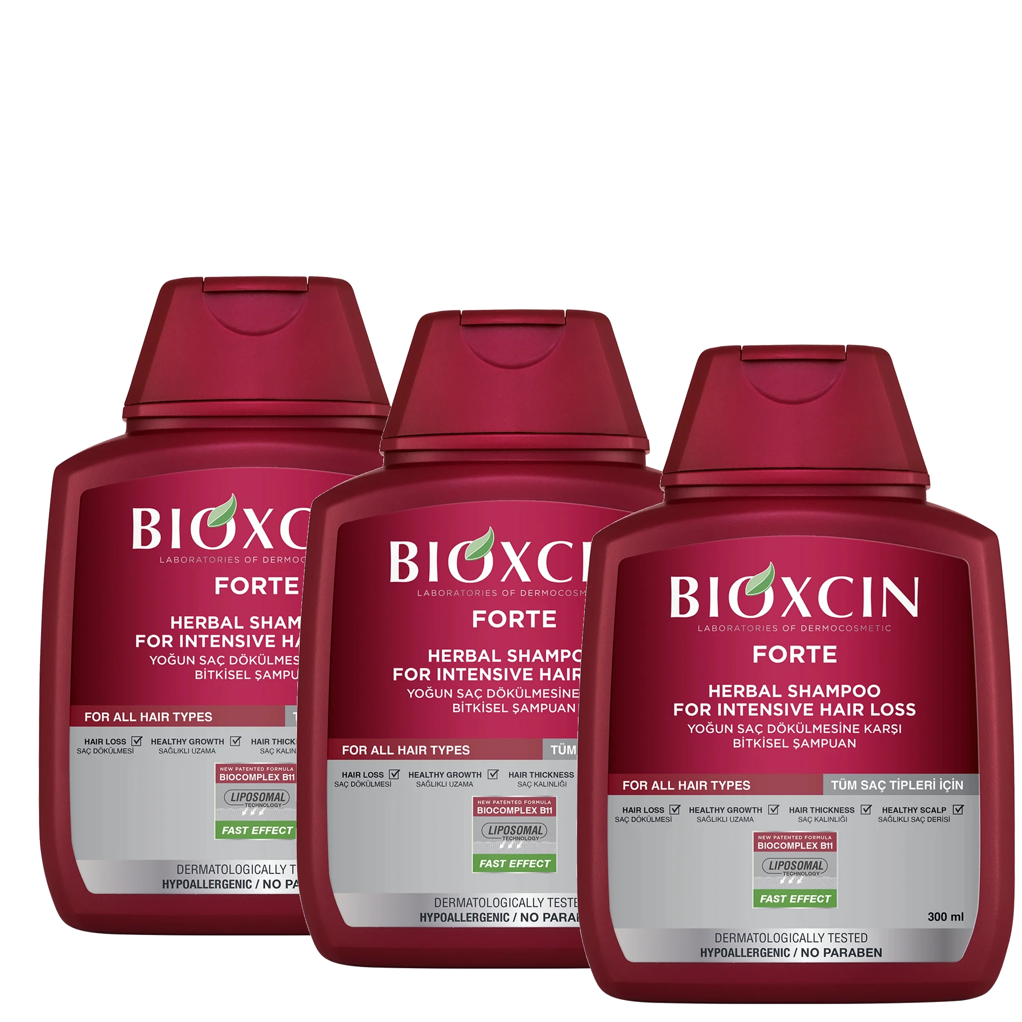 3 x Shampoo mod hårtab